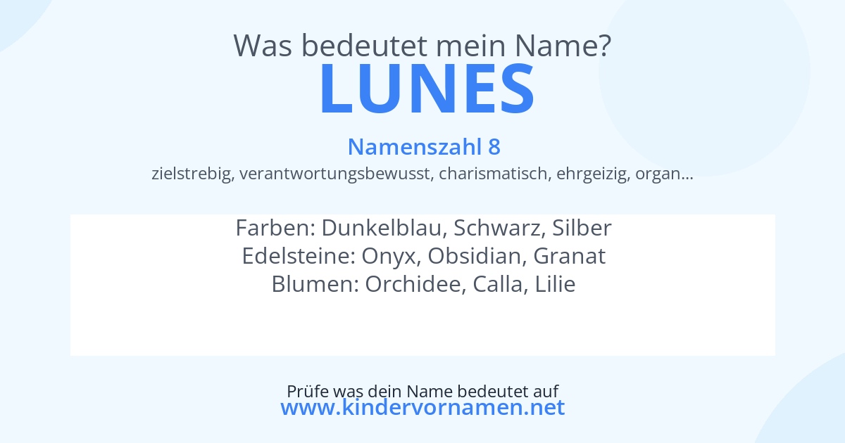 Was bedeutet der Name Lunes?