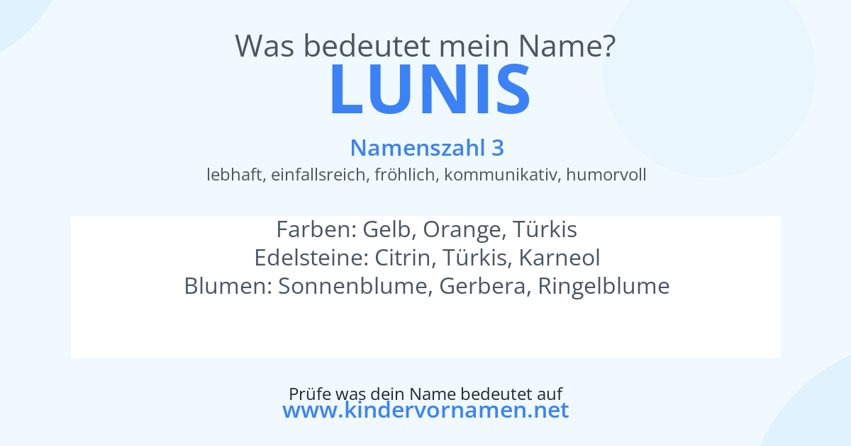 Was bedeutet der Name Lunis?
