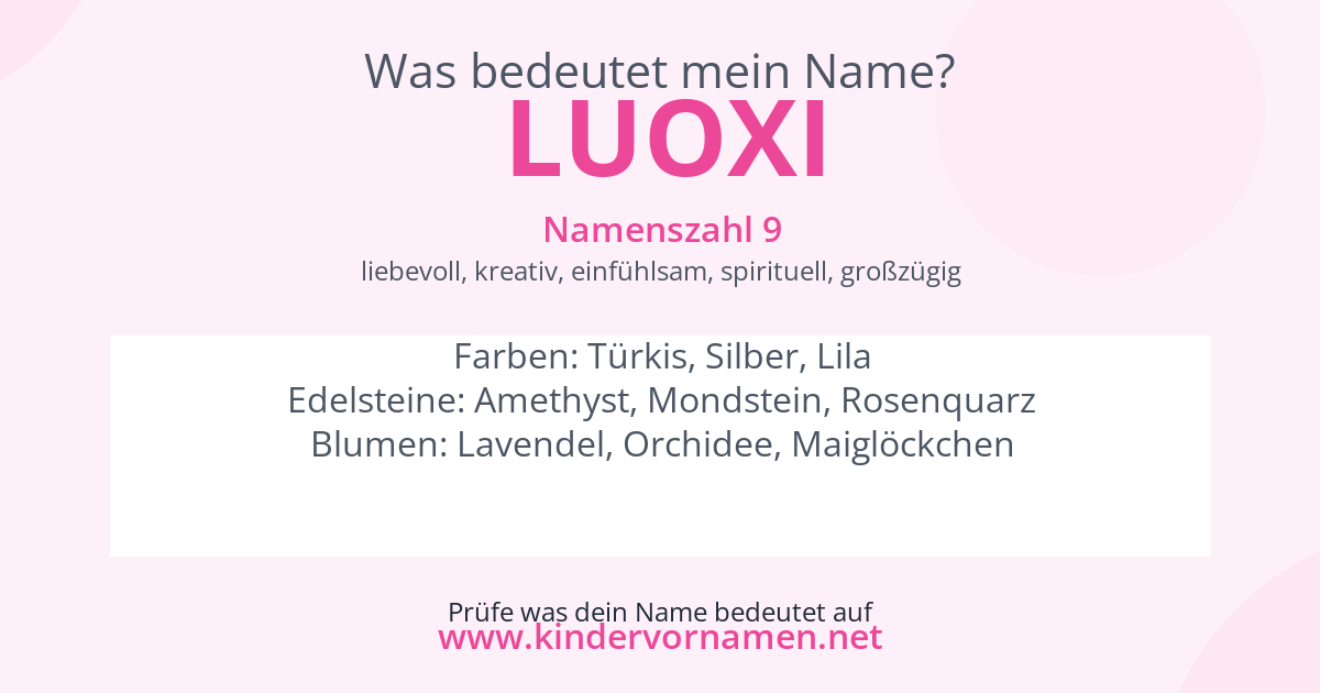 Was bedeutet der Name Luoxi?