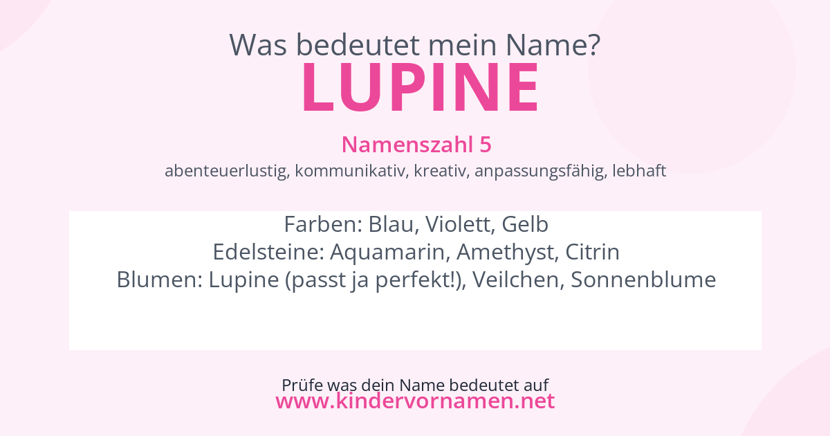 Was bedeutet der Name Lupine?