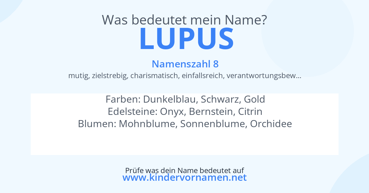 Was bedeutet der Name Lupus?
