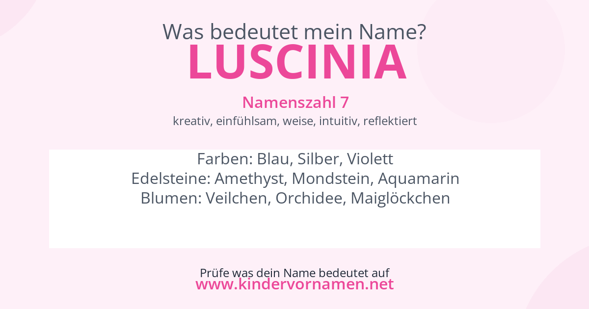 Was bedeutet der Name Luscinia?
