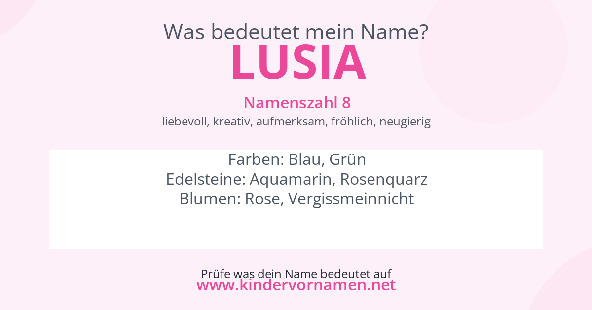 Was bedeutet der Name Lusia?