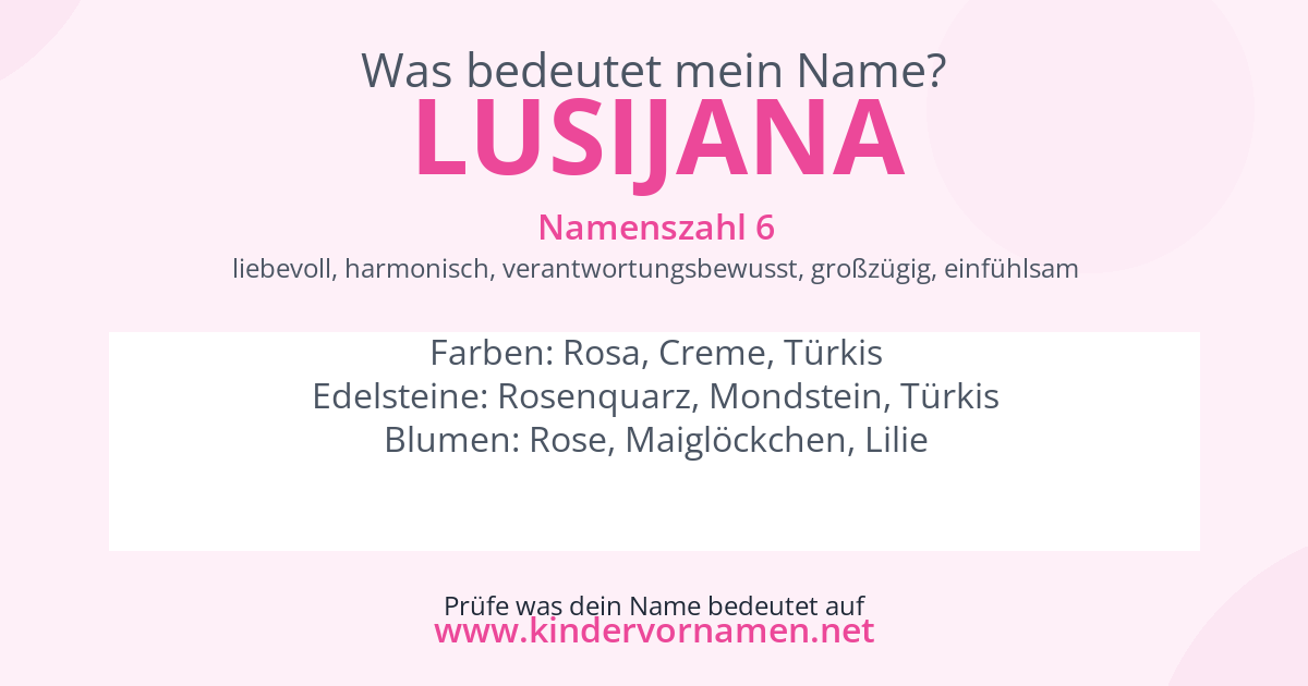Was bedeutet der Name Lusijana?