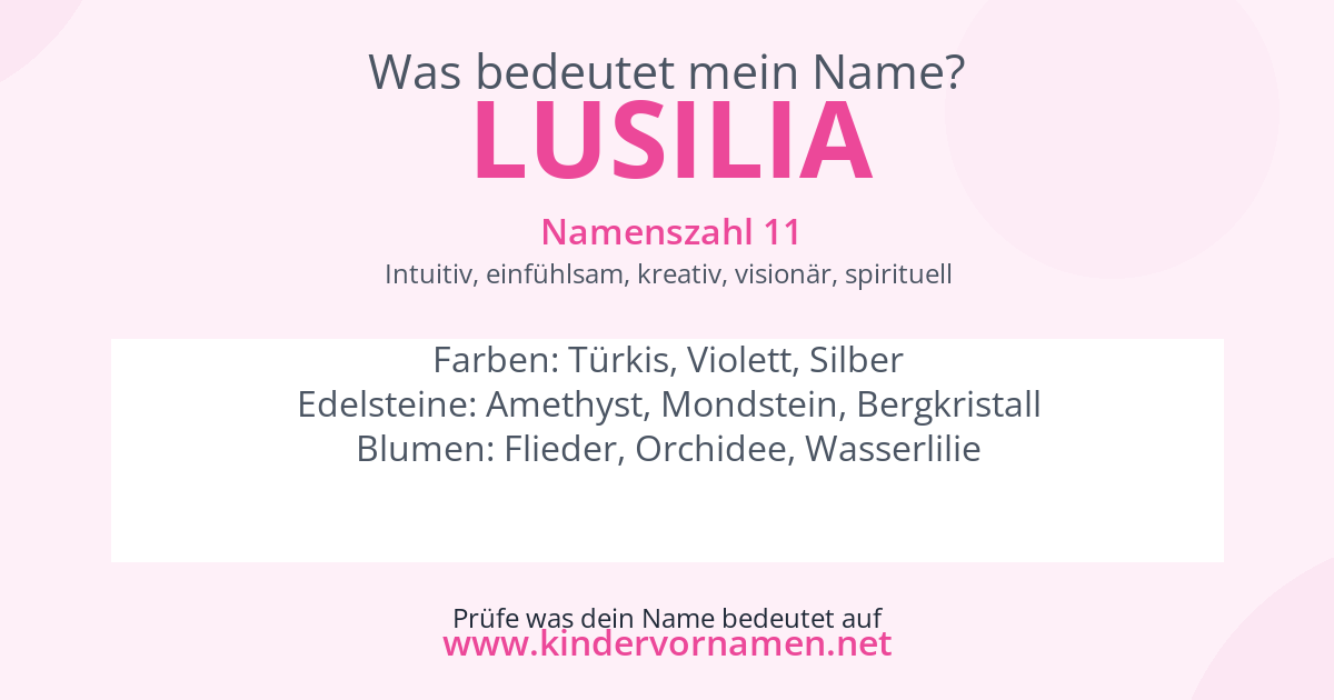 Was bedeutet der Name Lusilia?
