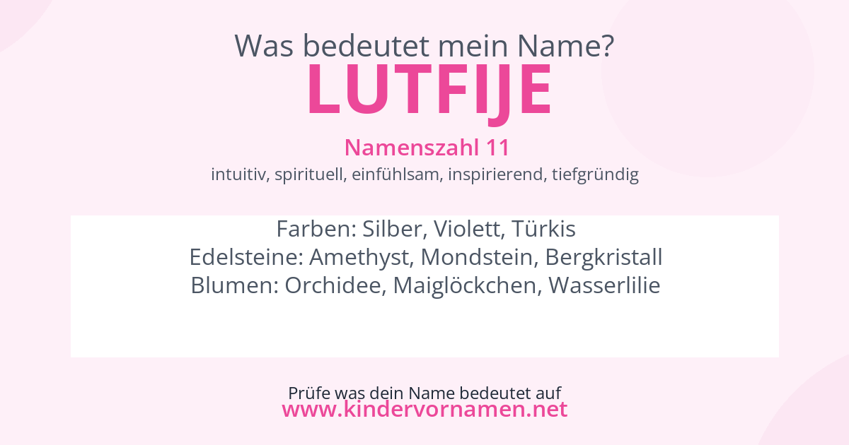 Was bedeutet der Name Lutfije?