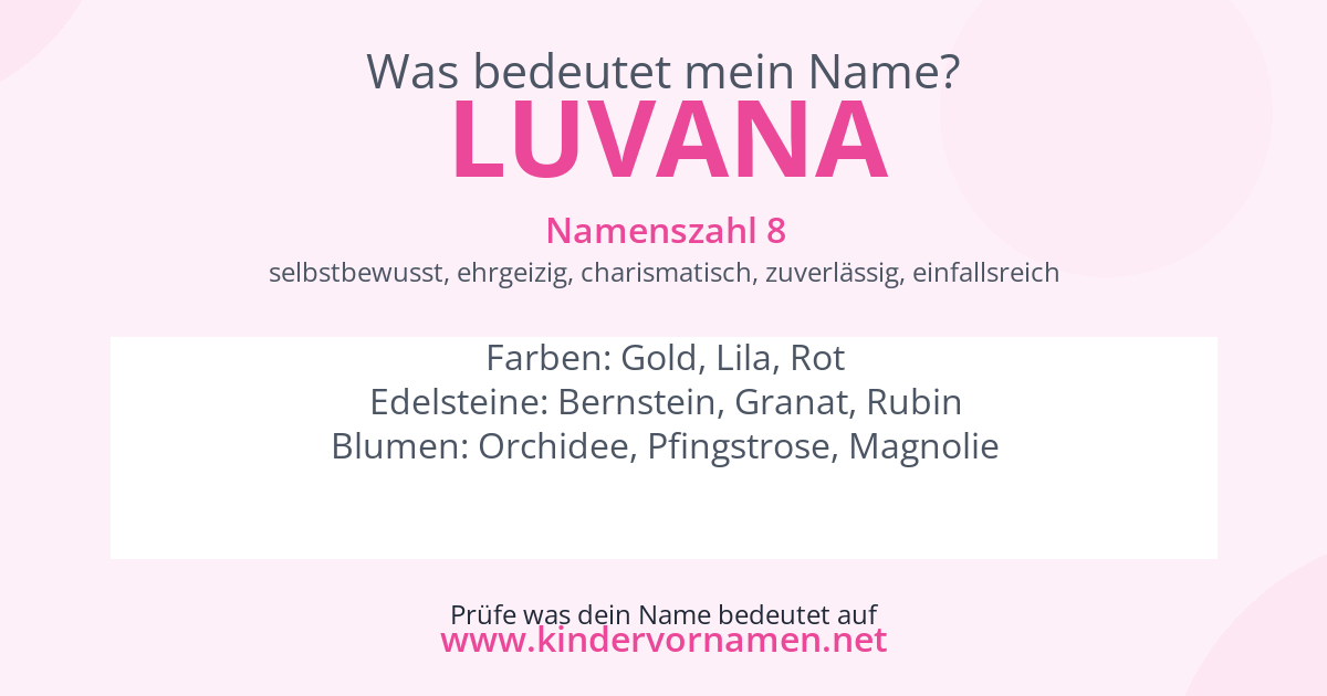 Was bedeutet der Name Luvana?