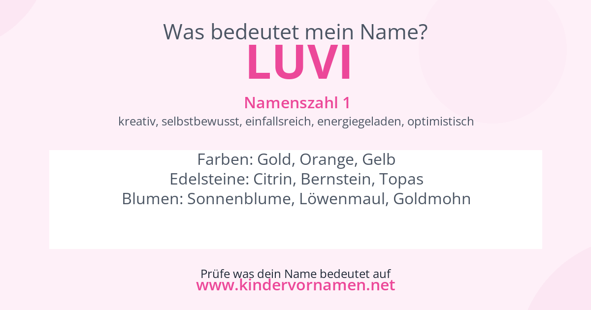 Was bedeutet der Name Luvi?