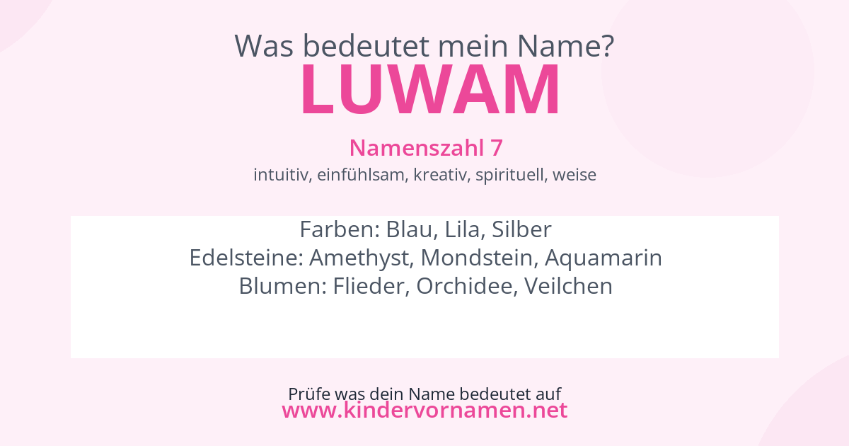Was bedeutet der Name Luwam?