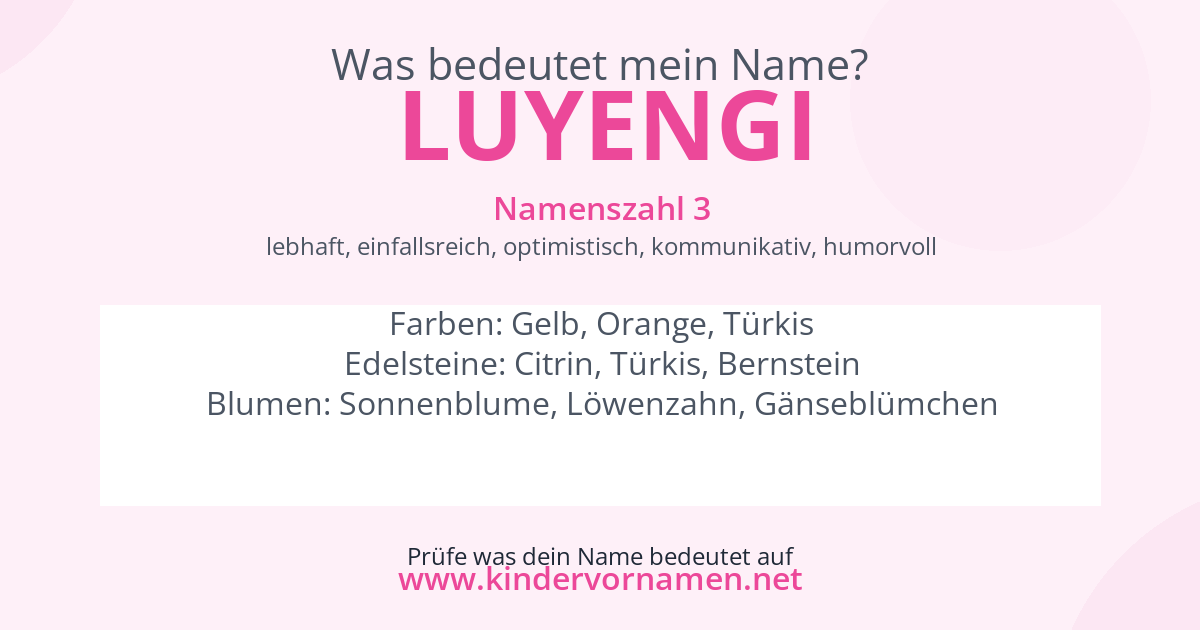 Was bedeutet der Name Luyengi?