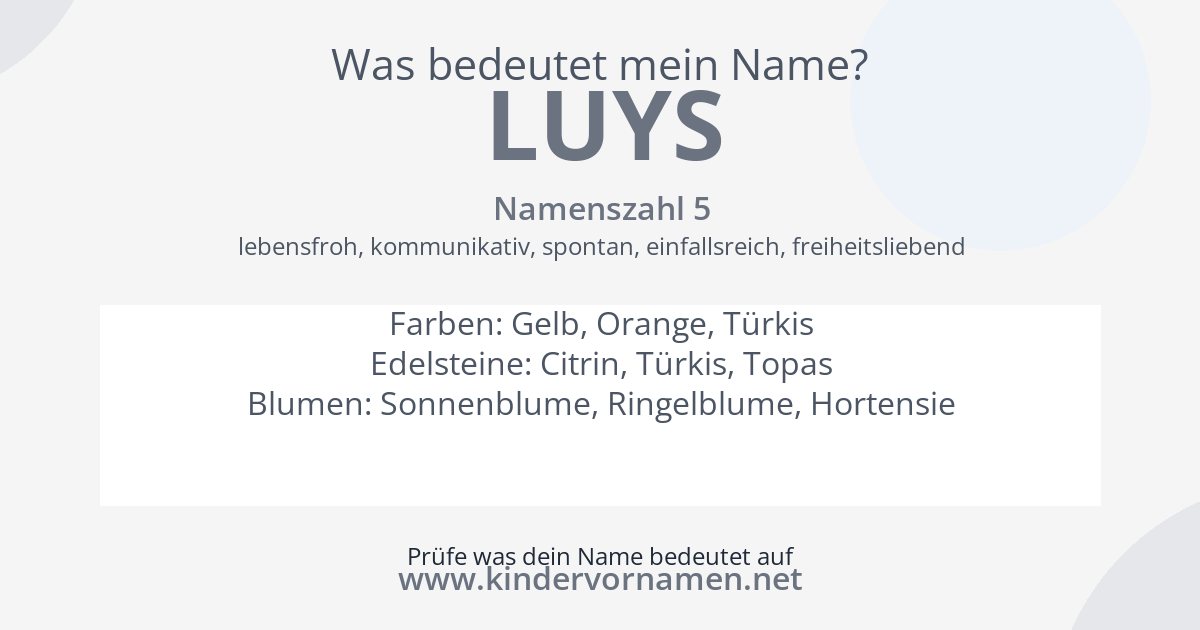 Was bedeutet der Name Luys?