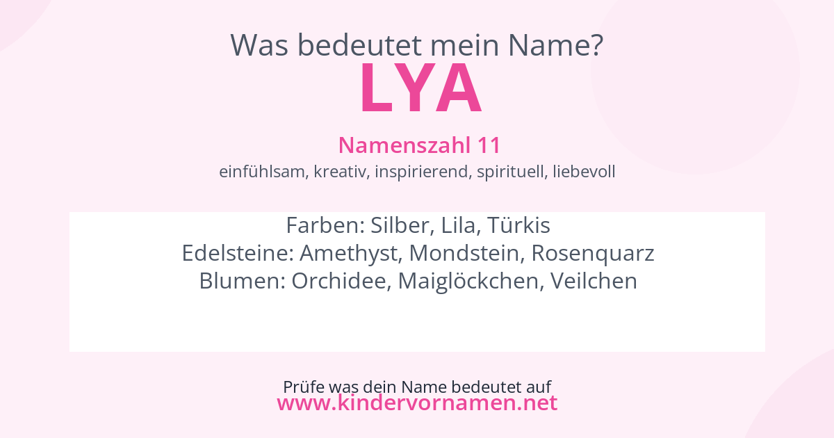Was bedeutet der Name Lya?