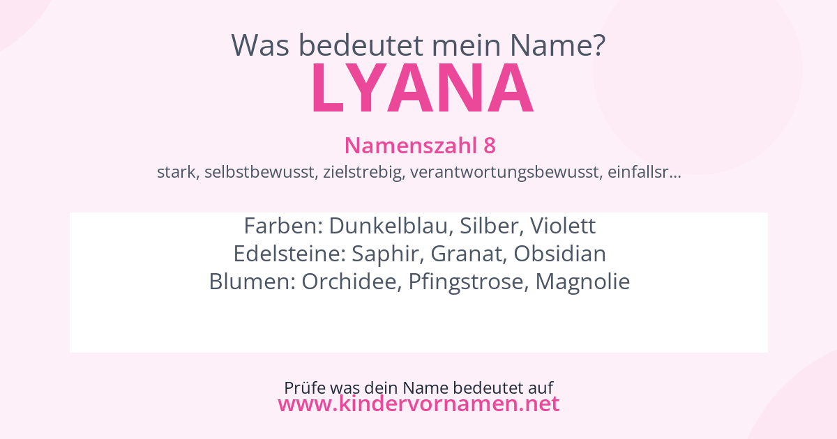 Was bedeutet der Name Lyana?