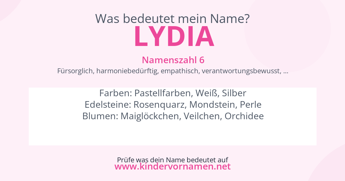 Was bedeutet der Name Lydia?