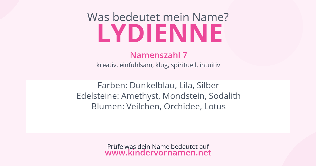 Was bedeutet der Name Lydienne?