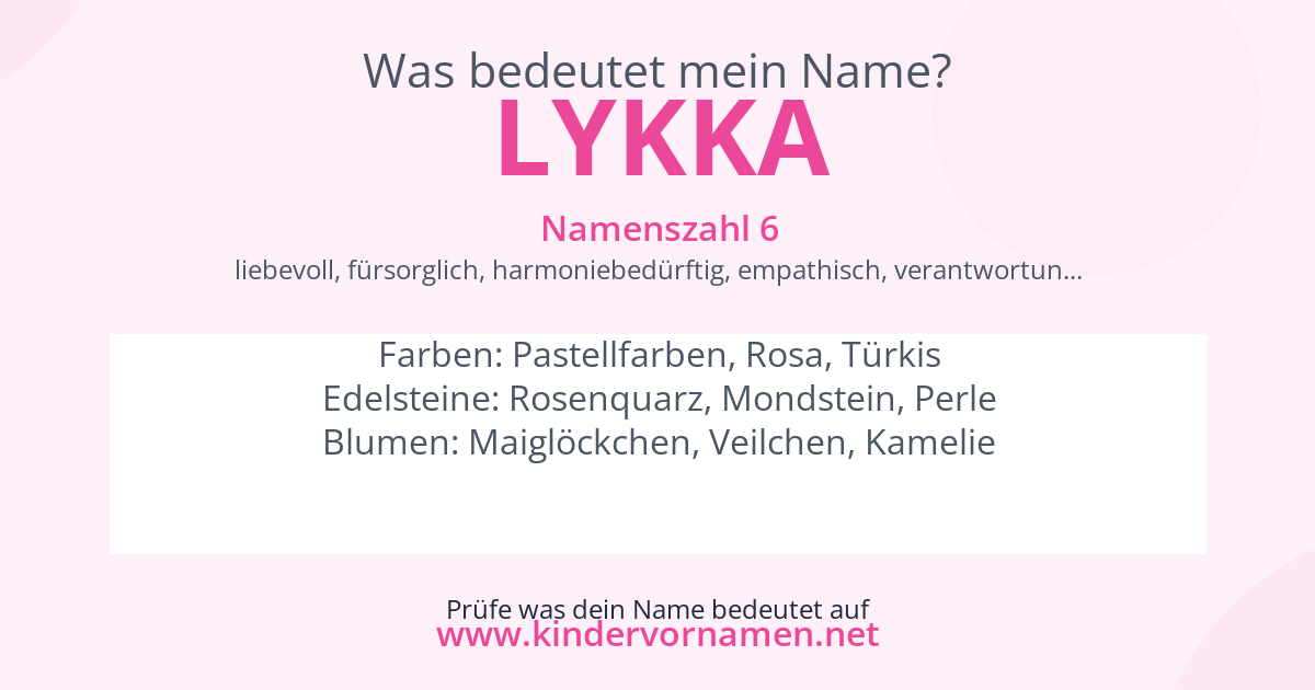 Was bedeutet der Name Lykka?