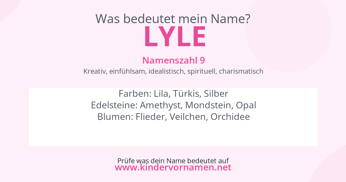 Was bedeutet der Name Lyle?