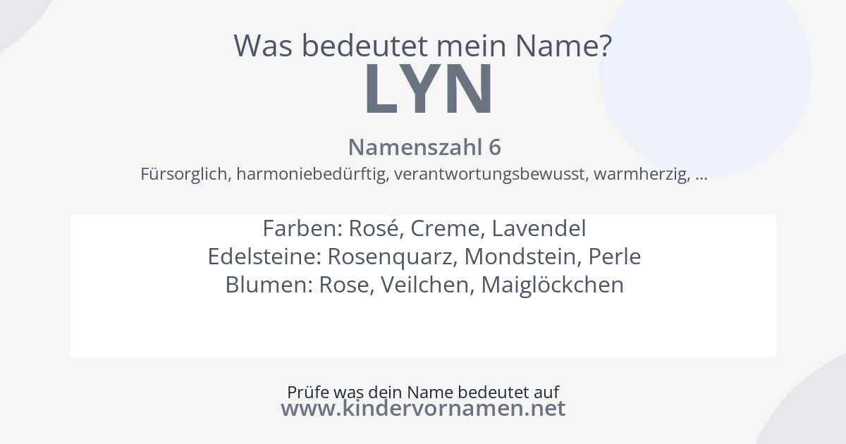 Was bedeutet der Name Lyn?