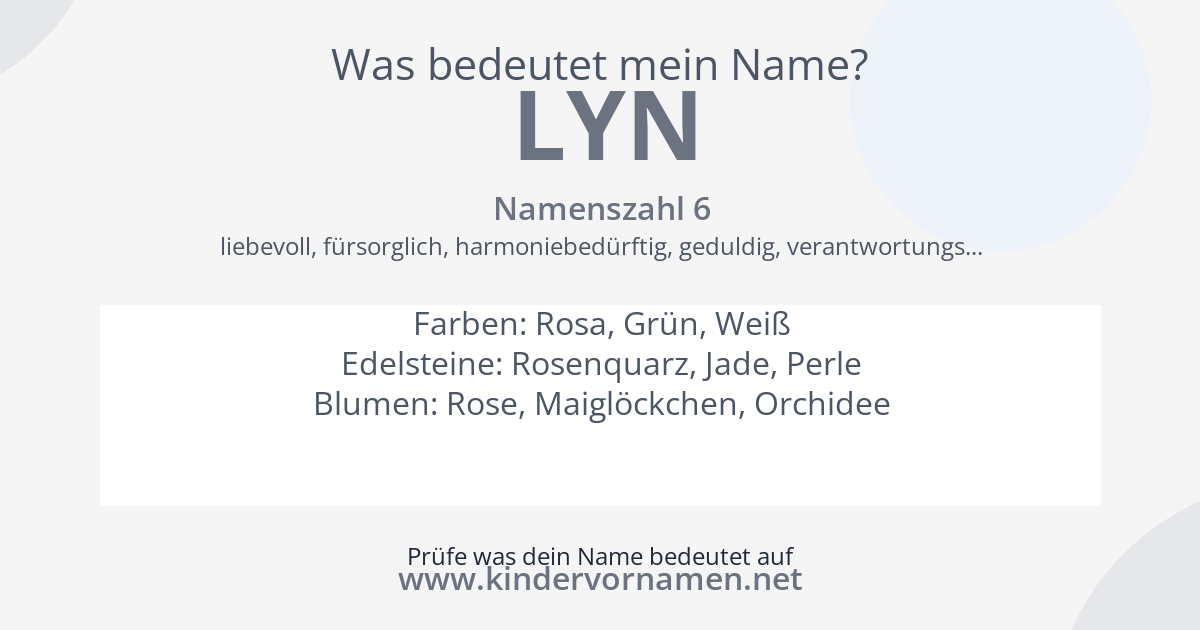 Was bedeutet der Name Lyn?
