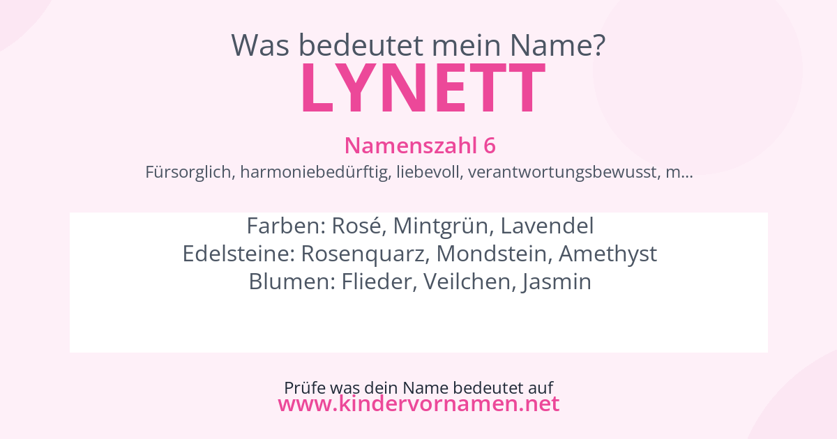 Was bedeutet der Name Lynett?