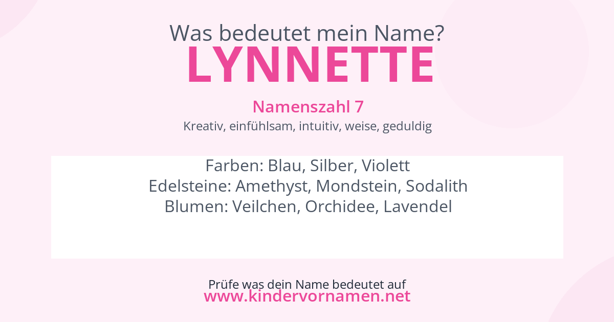 Was bedeutet der Name Lynnette?