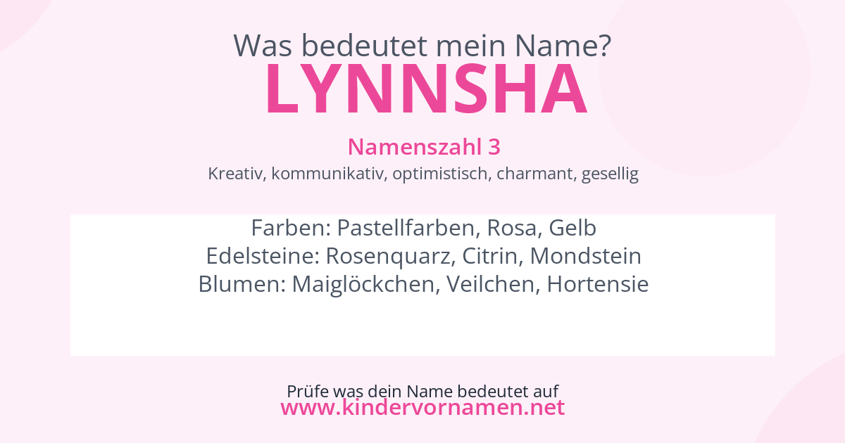 Was bedeutet der Name Lynnsha?
