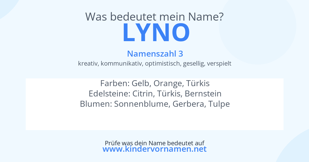 Was bedeutet der Name Lyno?