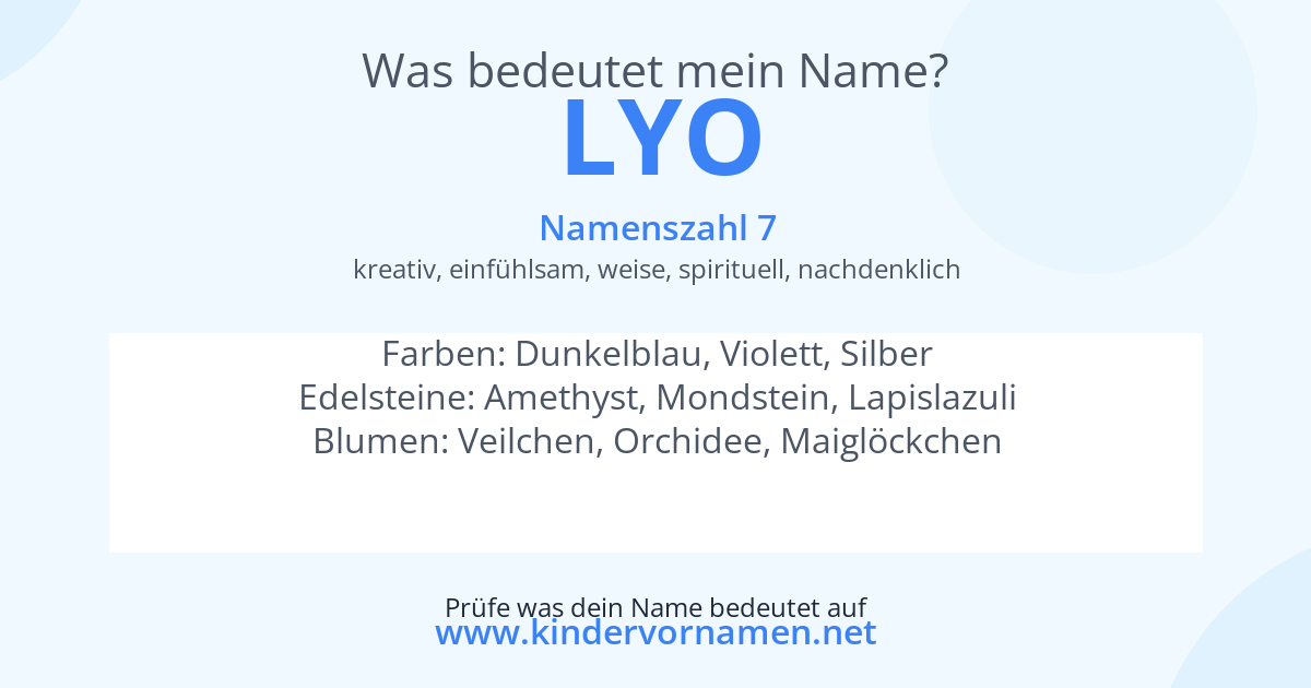 Was bedeutet der Name Lyo?