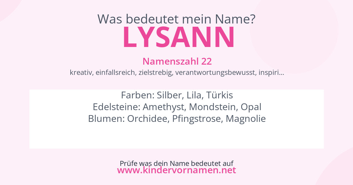 Was bedeutet der Name Lysann?