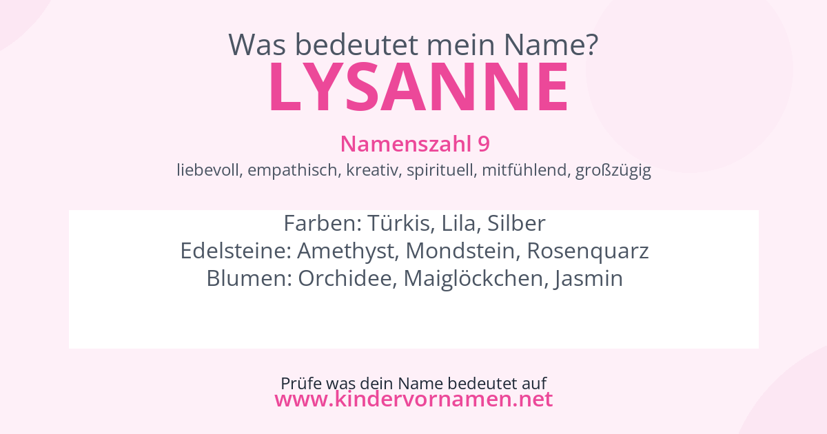 Was bedeutet der Name Lysanne?