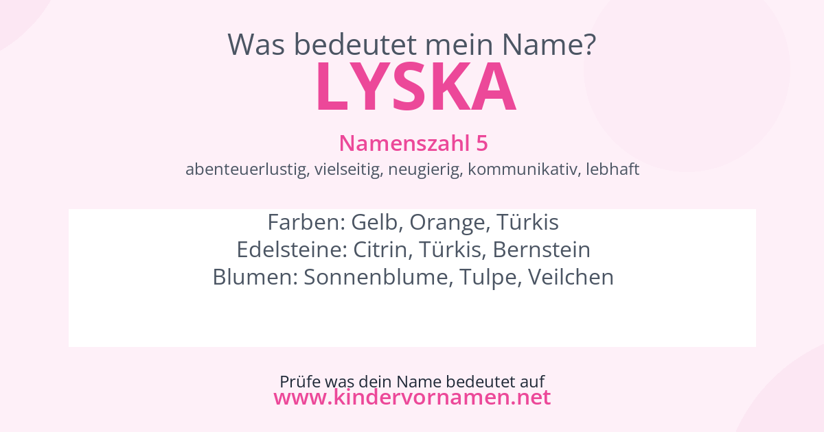 Was bedeutet der Name Lyska?