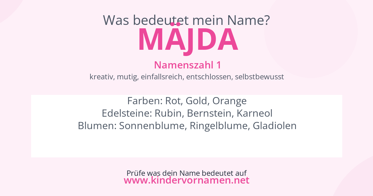 Was bedeutet der Name Mäjda?