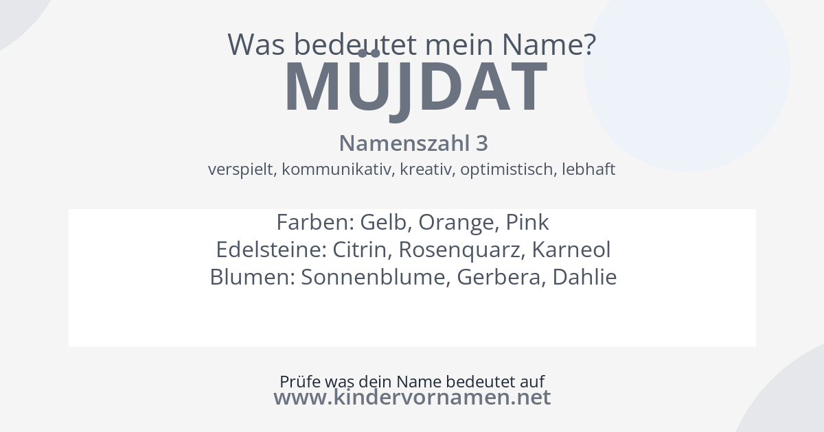Was bedeutet der Name Müjdat?