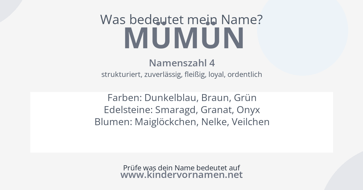 Was bedeutet der Name Mümün?