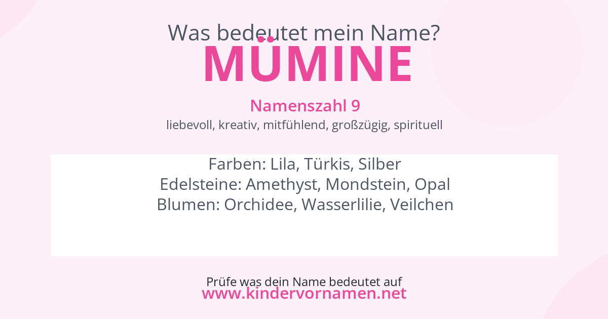 Was bedeutet der Name Mümine?