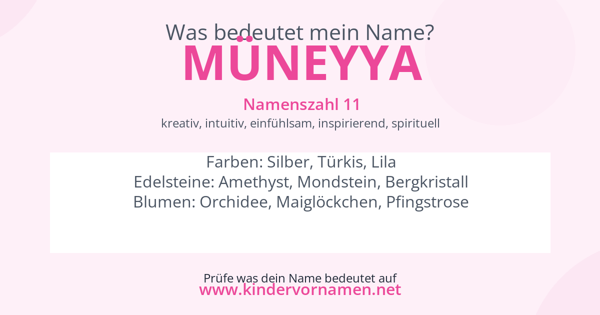 Was bedeutet der Name Müneyya?