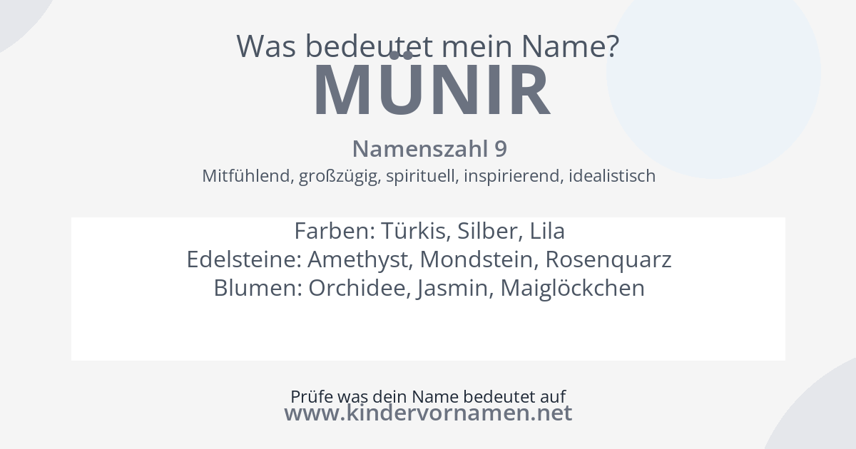 Was bedeutet der Name Münir?