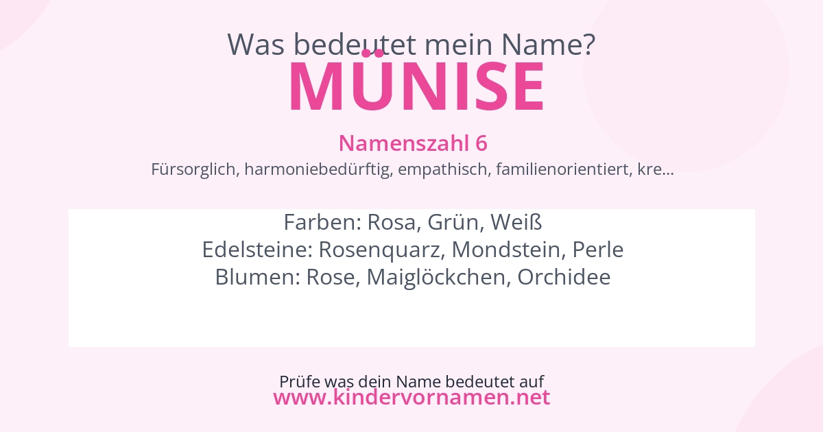 Was bedeutet der Name Münise?