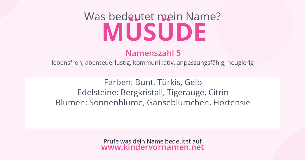 Was bedeutet der Name Müsüde?