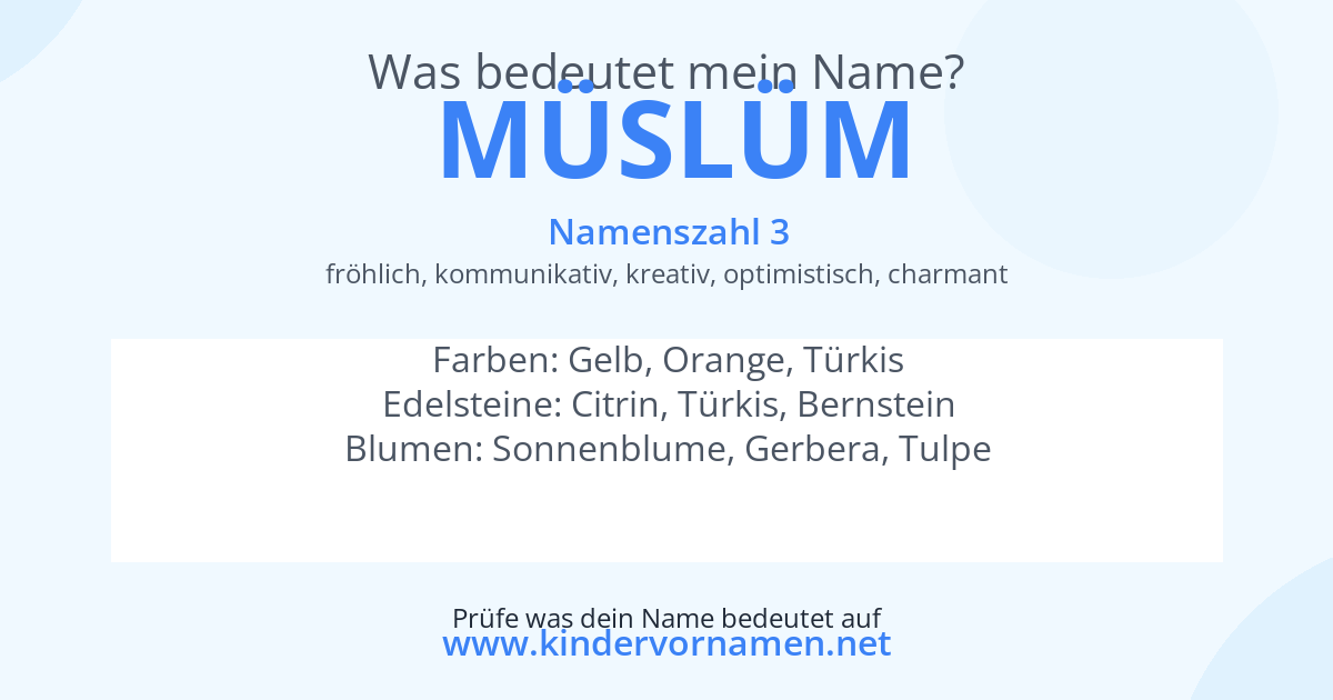 Was bedeutet der Name Müslüm?
