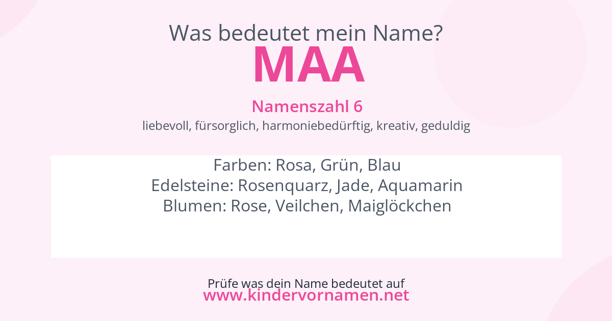 Was bedeutet der Name Maa?