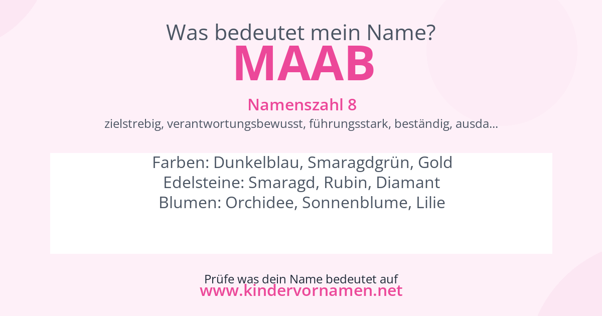 Was bedeutet der Name Maab?