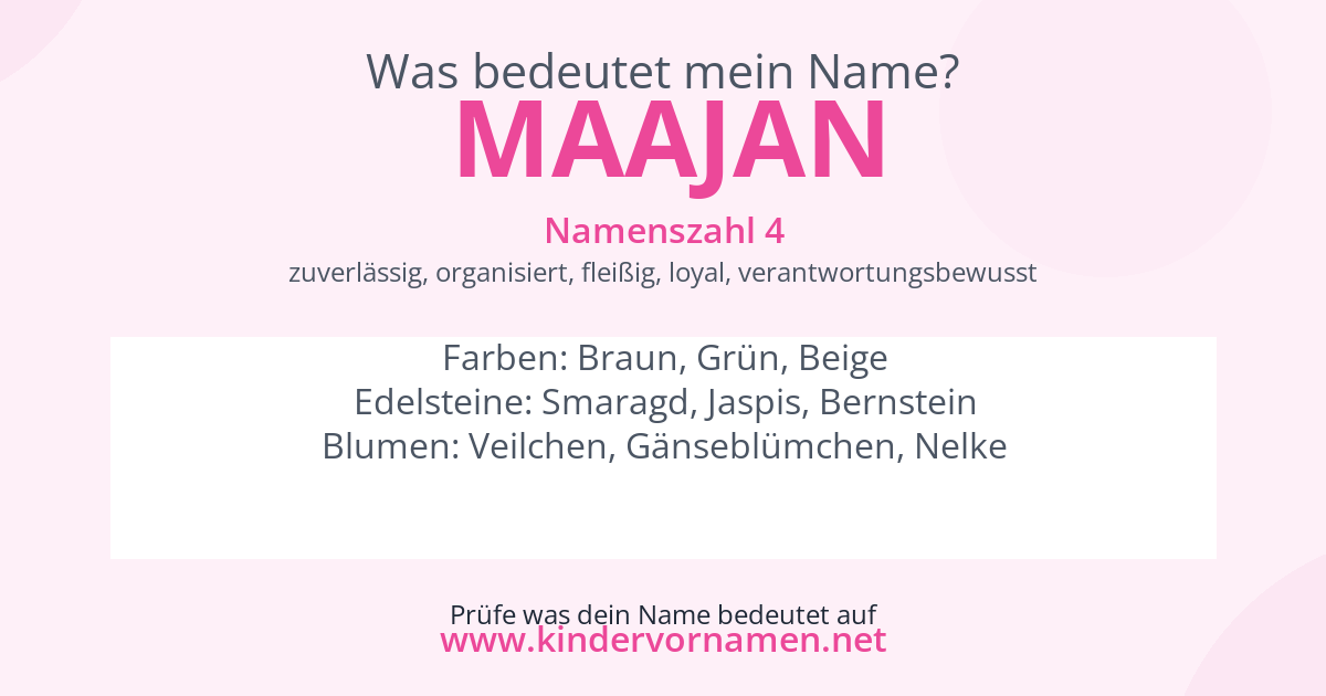 Was bedeutet der Name Maajan?