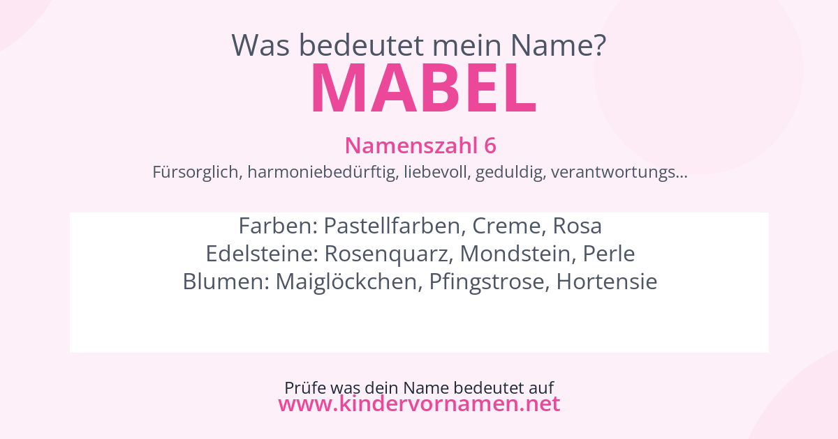 Was bedeutet der Name Mabel?