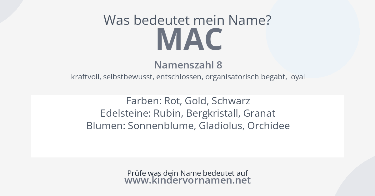 Was bedeutet der Name Mac?