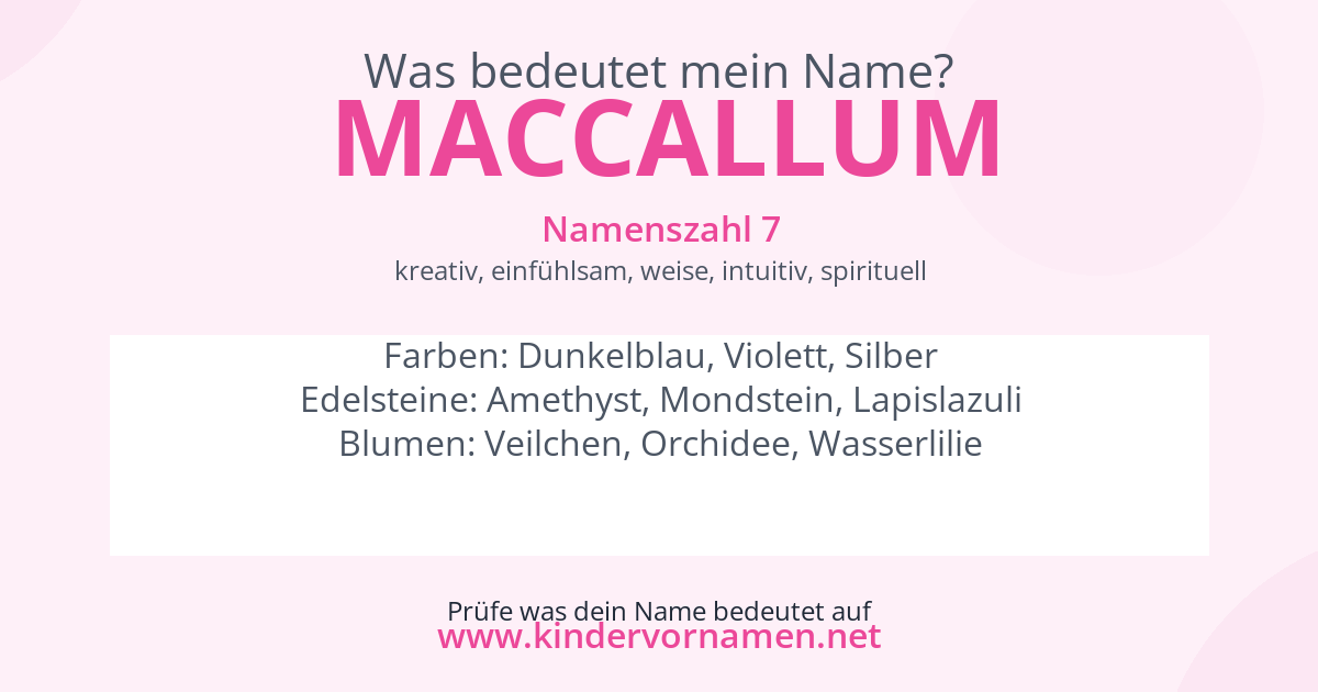 Was bedeutet der Name MacCallum?