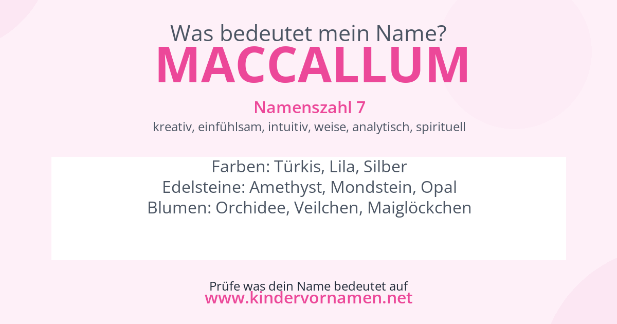 Was bedeutet der Name MacCallum?