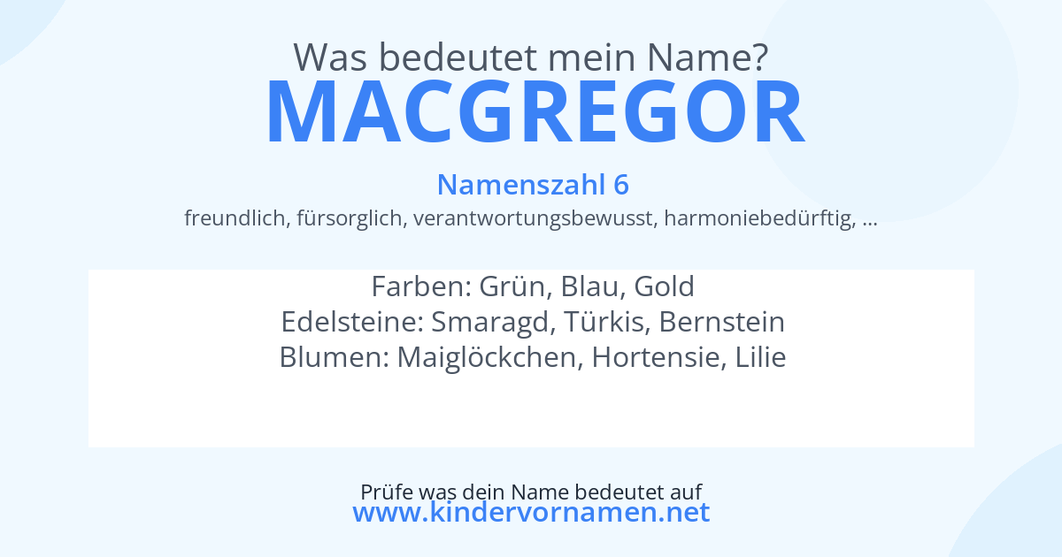 Was bedeutet der Name MacGregor?