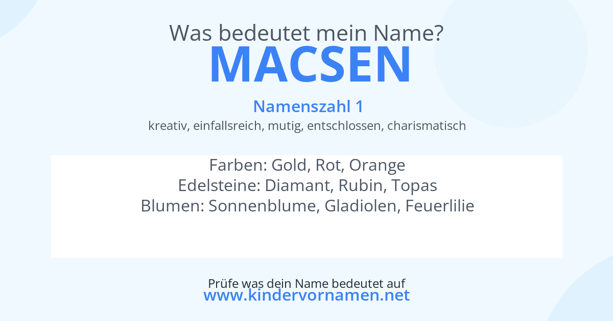 Was bedeutet der Name Macsen?