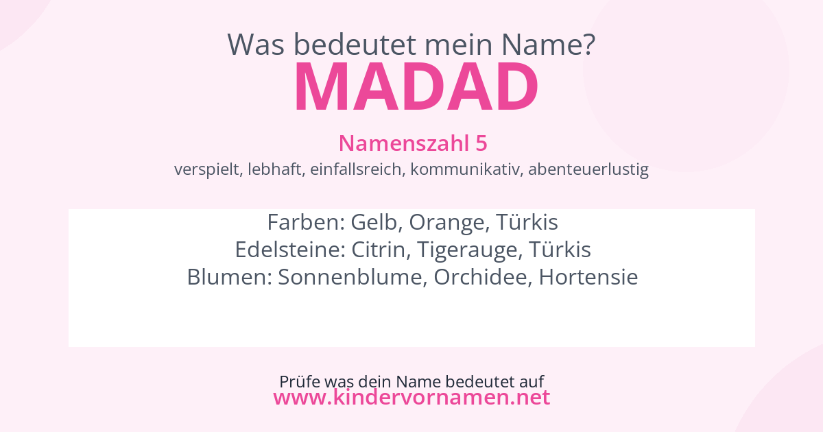 Was bedeutet der Name Madad?